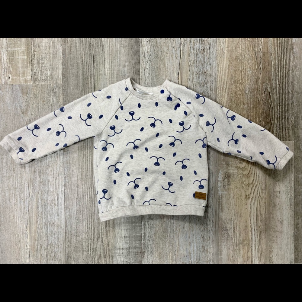 Toddler Baby Boy’s Mayoral Lightweight Sweatshirt with puppy dog faces - 18M EUC